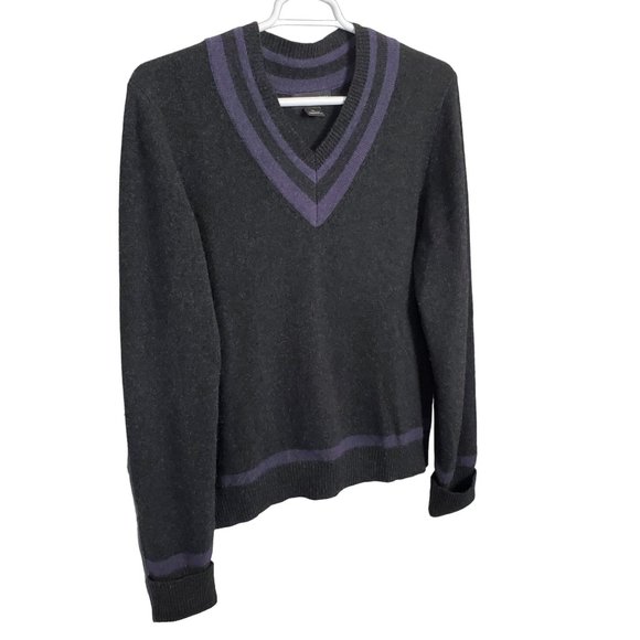 Bloomingdale's Other - Bloomingdales The Mens Store Sz XL Sweater Cashmere V-neck Pullover Gray Purple